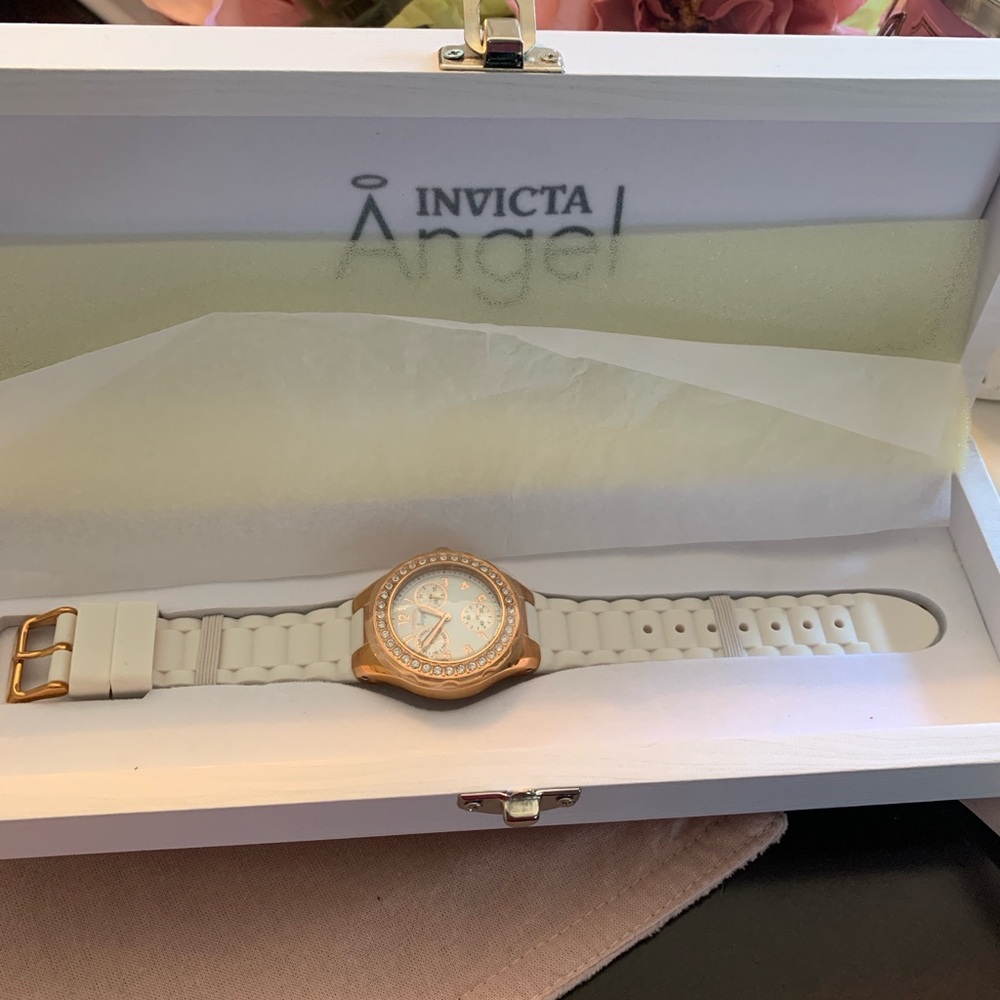 Invicta Women's 1646 Angel Jelly Fish Crystal Accented White Dial Watch